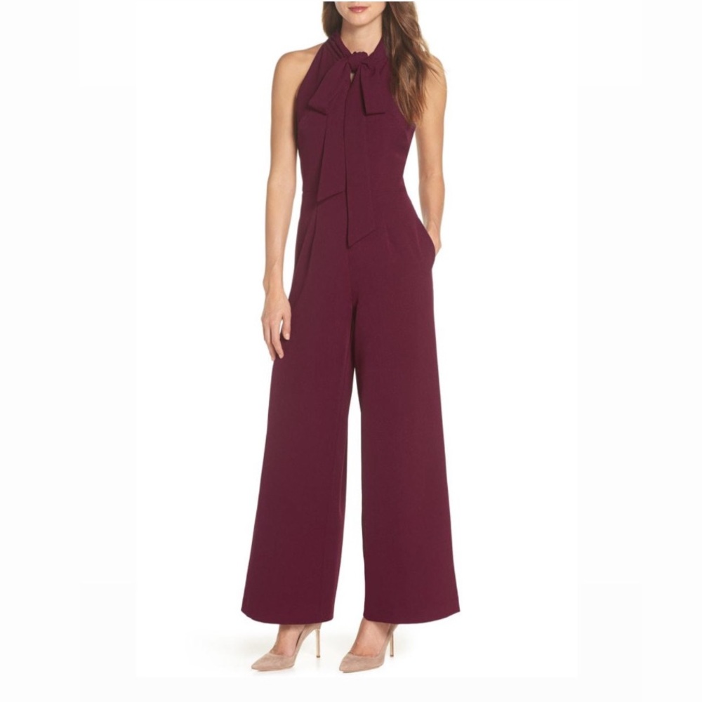 Julia Jordan Burgundy Jumpsuit